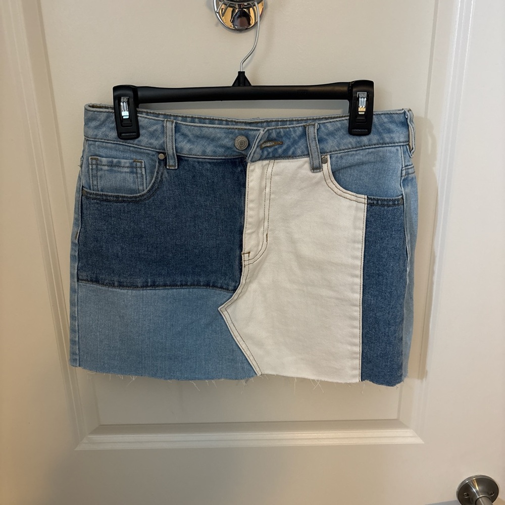 Pacsun Patchwork Denim Mini Skirt